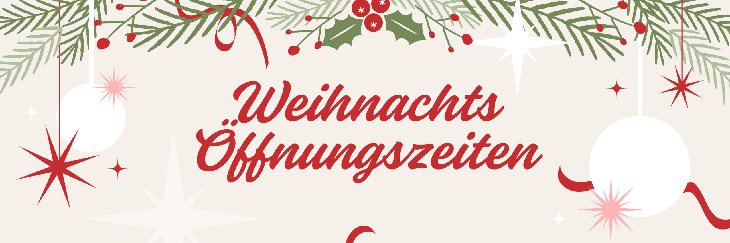 Weihnachtlich dekoriertes Bild mit Öffnungszeiten-Hinweis der Apotheke zur hl Elisabeth in Wien Mitte