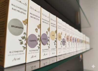 Waldviertler Bachblüten Essenzen Apotheke Wien Auswahl an Waldviertler Bachblüten Essenzen in der Apotheke zur hl. Elisabeth Wien, 10ml Fläschchen mit 20% Vol. Alkohol.